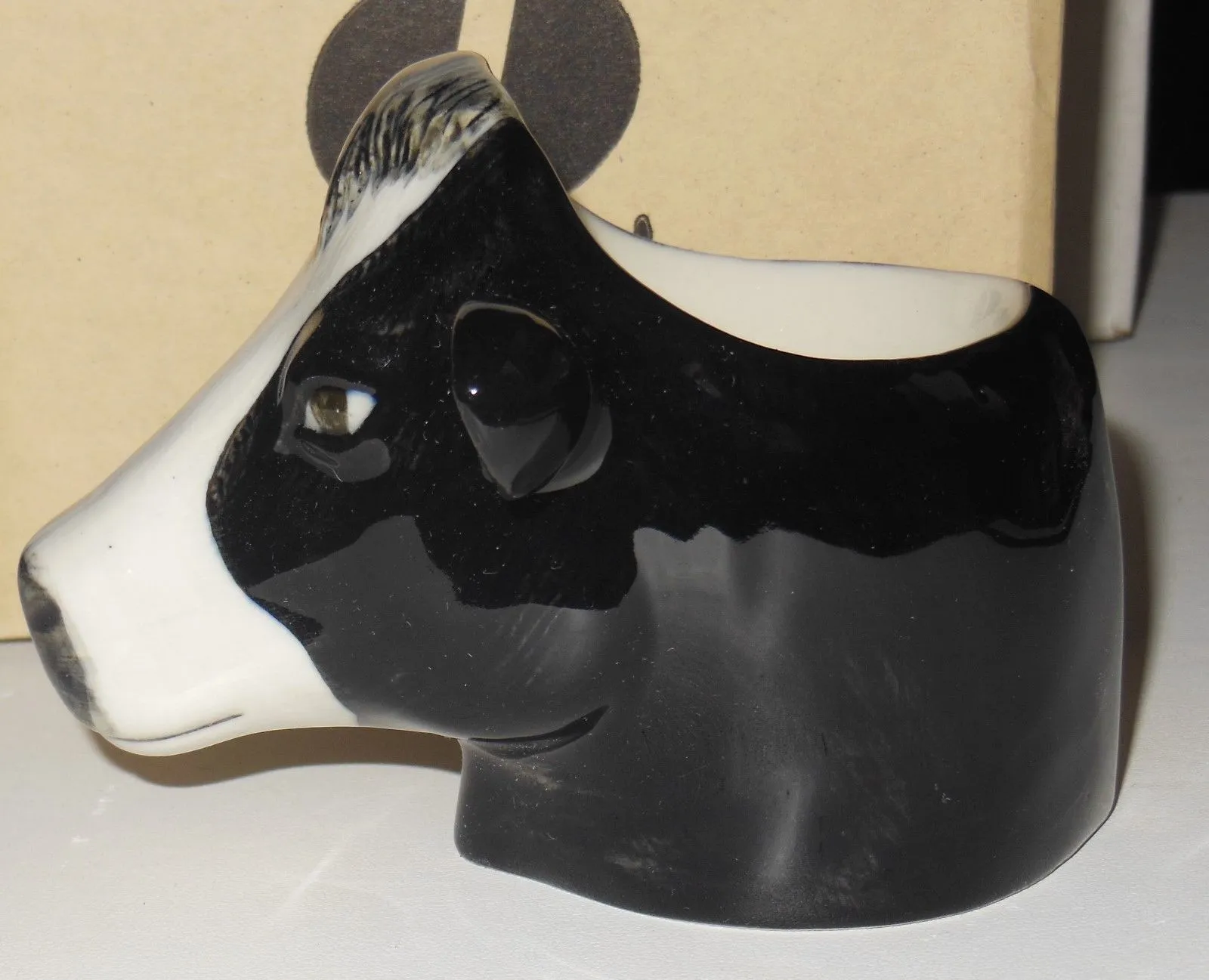 Quail Ceramics: Face Egg Cup: Friesian Cow