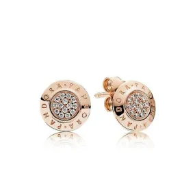 Rose Sparkling Logo Stud Earrings 280559CZ