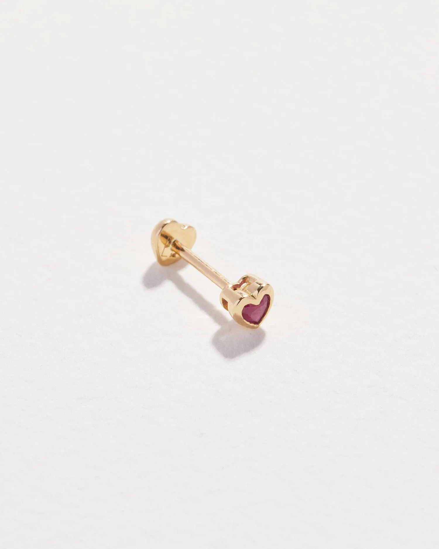 Ruby Heart Stud