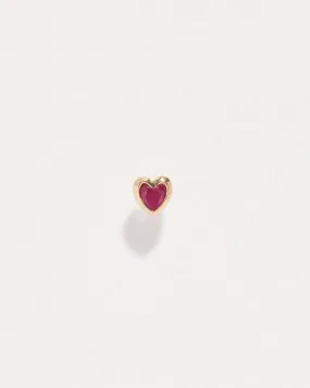 Ruby Heart Stud