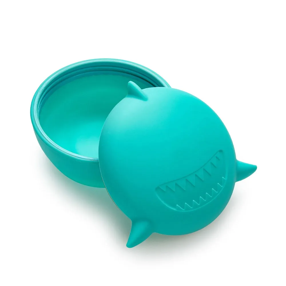 Silicone Animal Bowl with Lid & Utensils | Shark