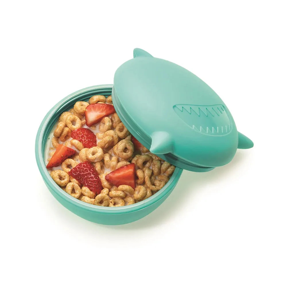 Silicone Animal Bowl with Lid & Utensils | Shark