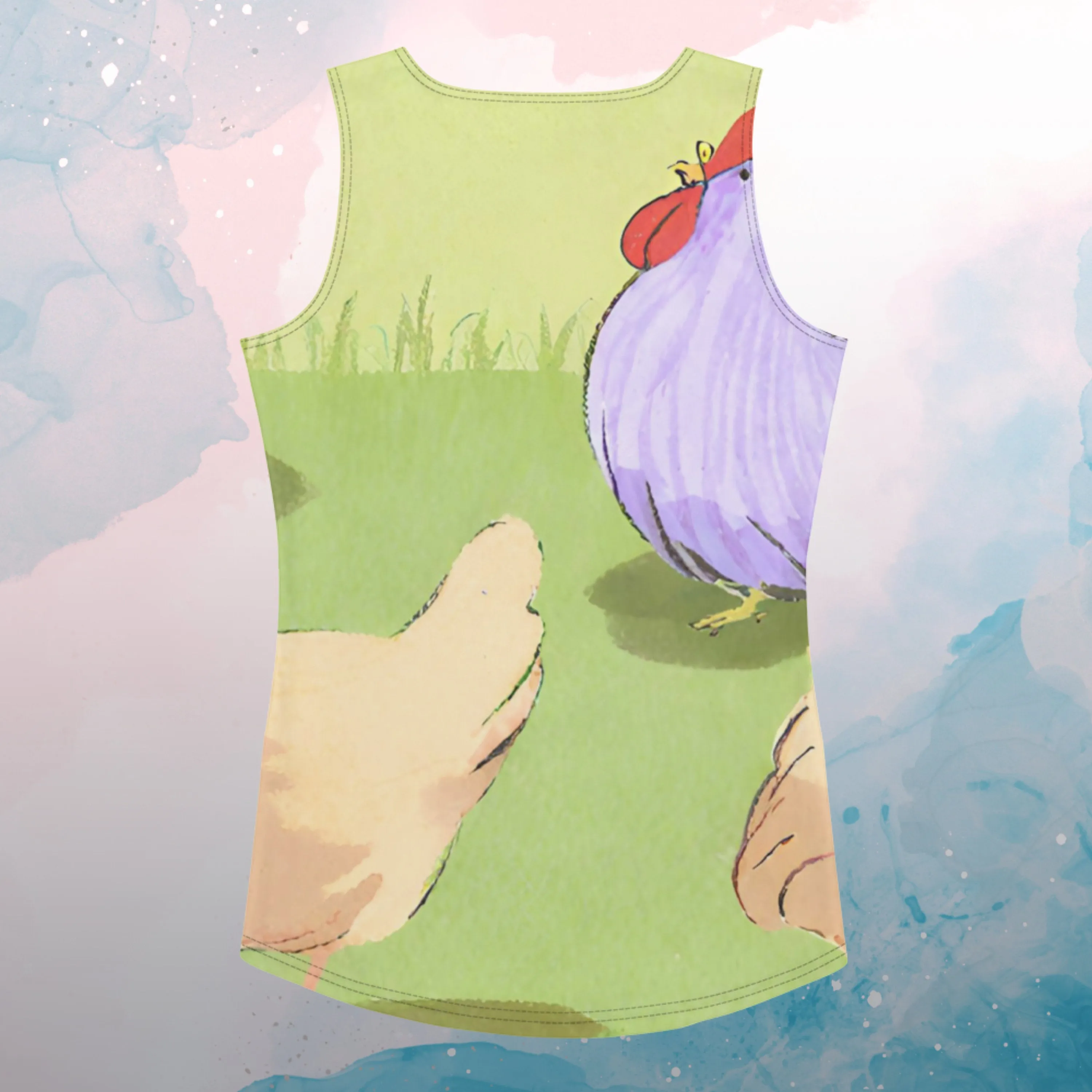 Sketchy Cartoon Chickens Sublimation Tank Top Perfect for Chicken Love Gift