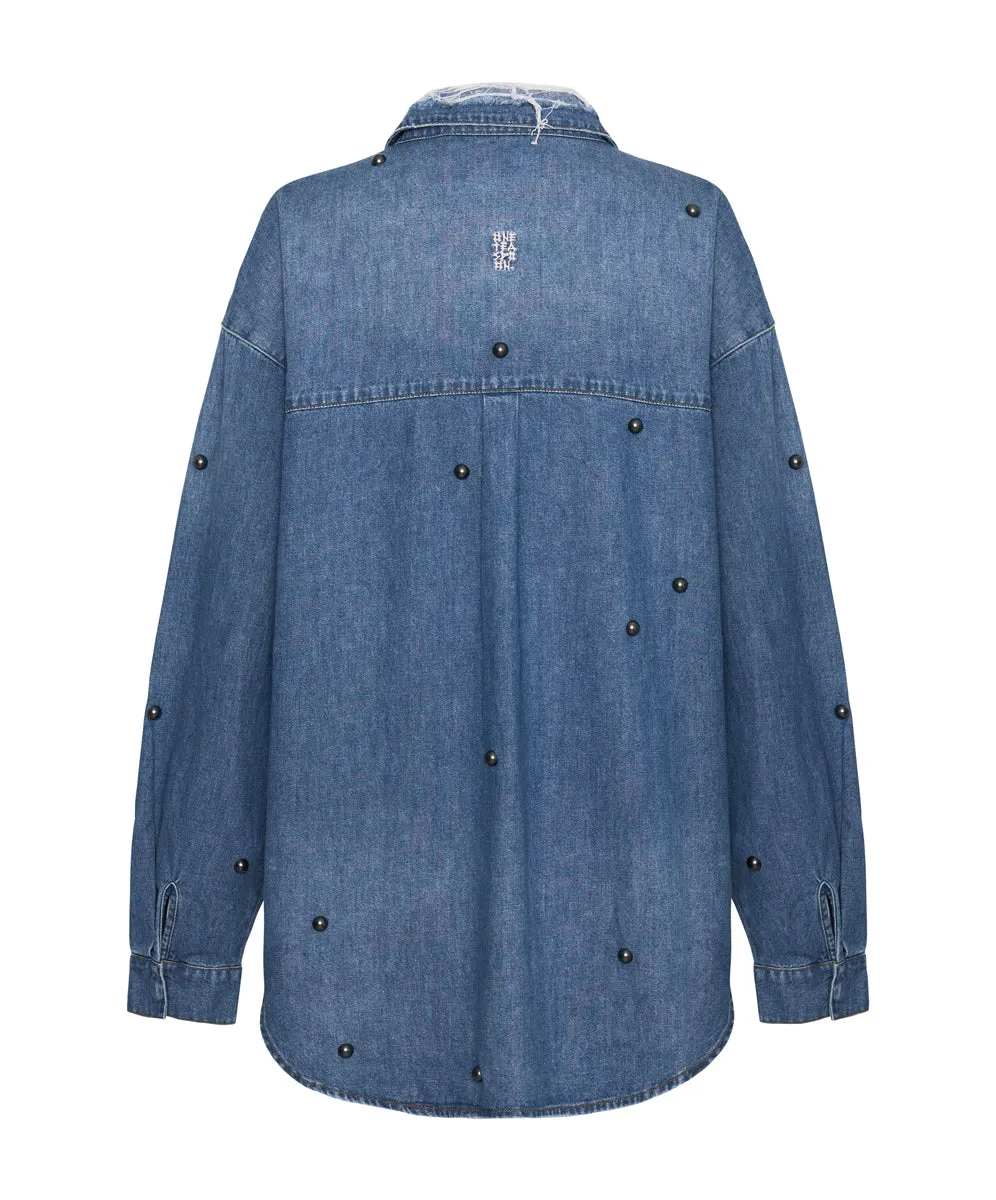 Studded Curtis Denim Shirt - Bay Blue