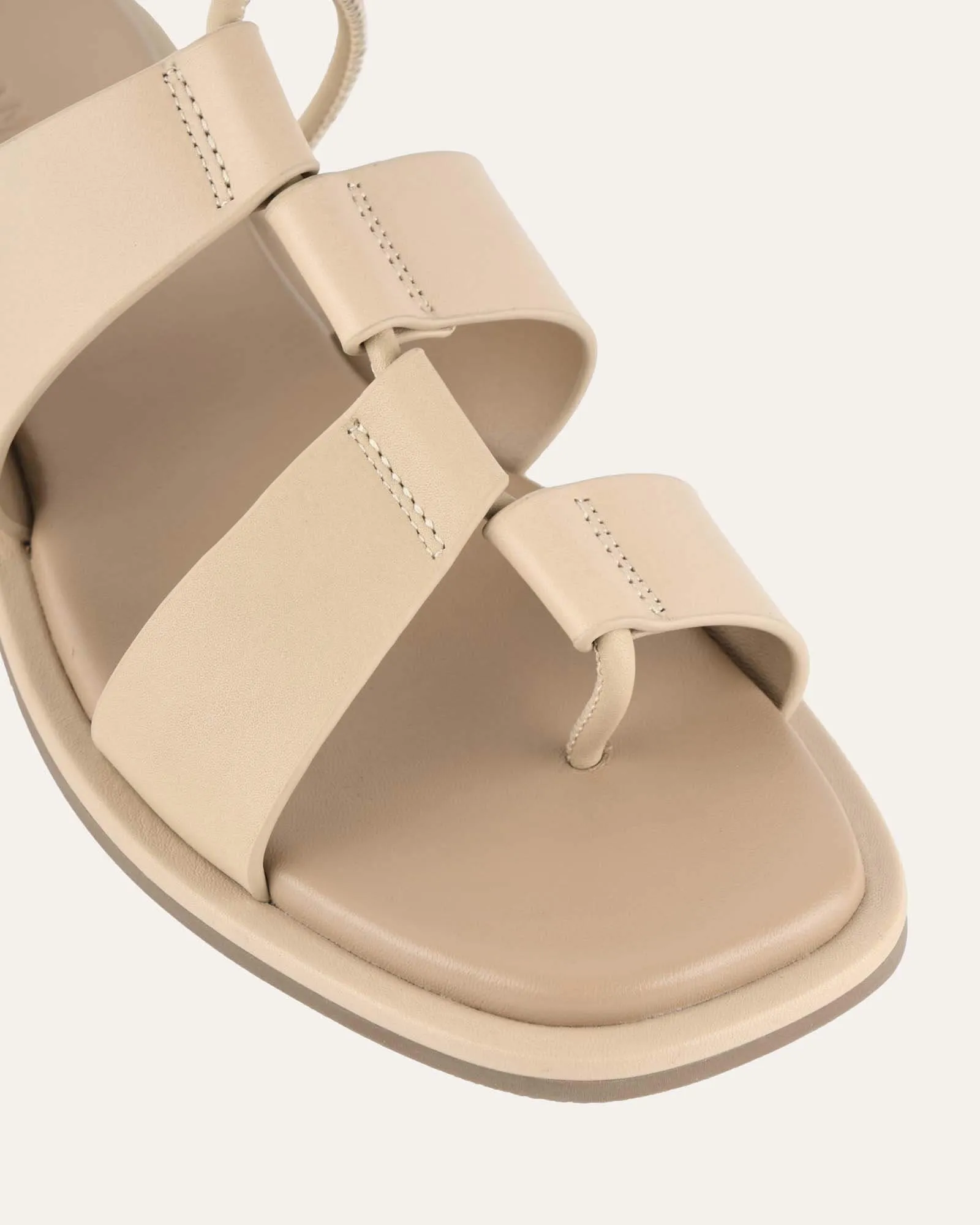 SUSSEX FLAT SLIDES NATURAL LEATHER