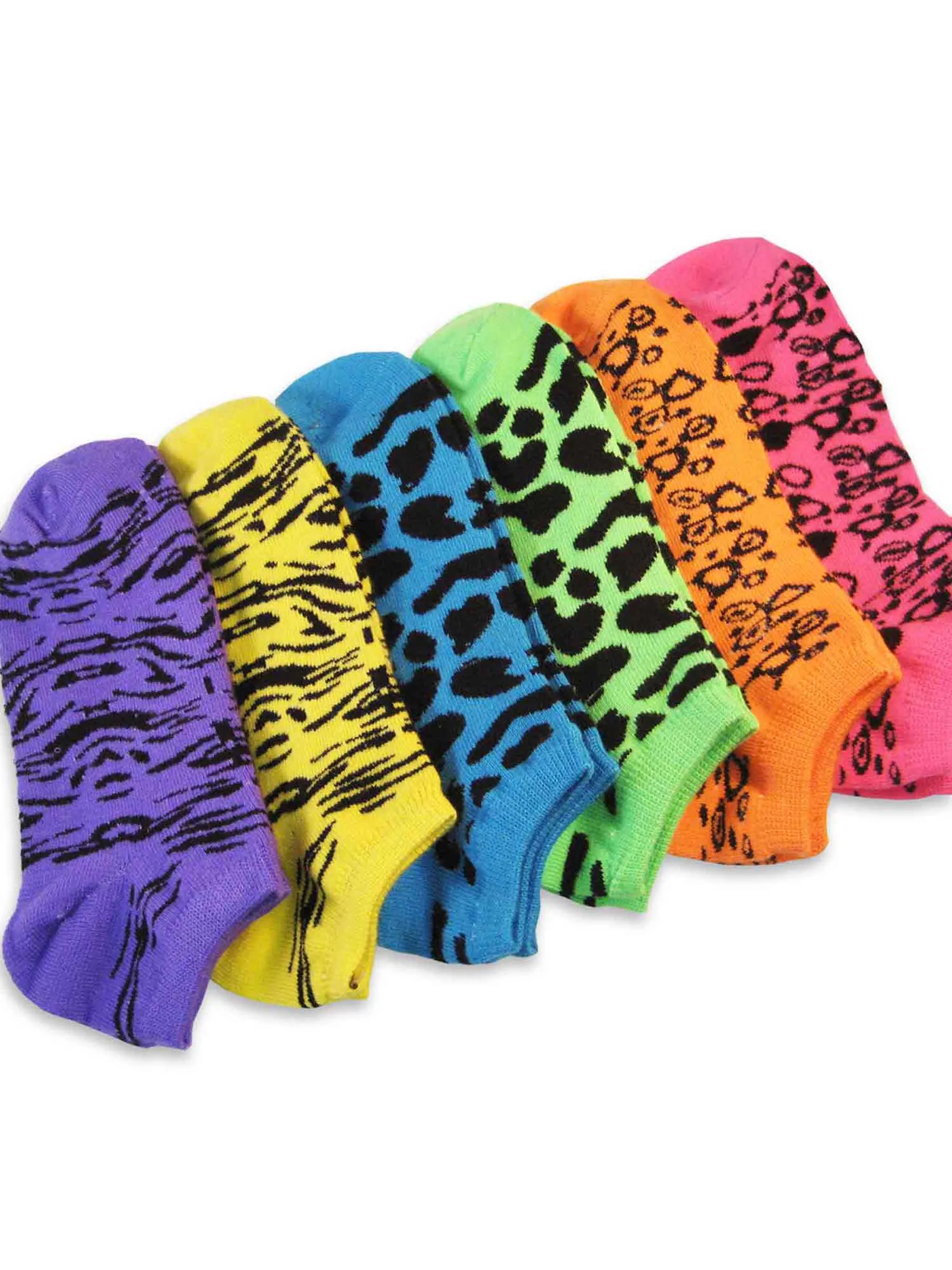 TeeHee Socks Women's Casual Acrylic No Show Animal Print 6-Pack (10220)