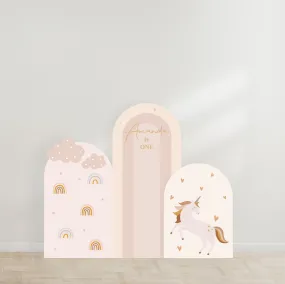 Trio Dome Party Backdrop Board -Rainbow Unicorn