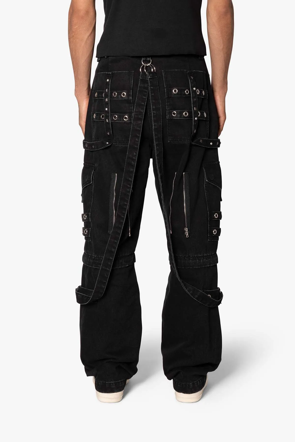 Ultra Baggy Studded Cargo Denim - Black