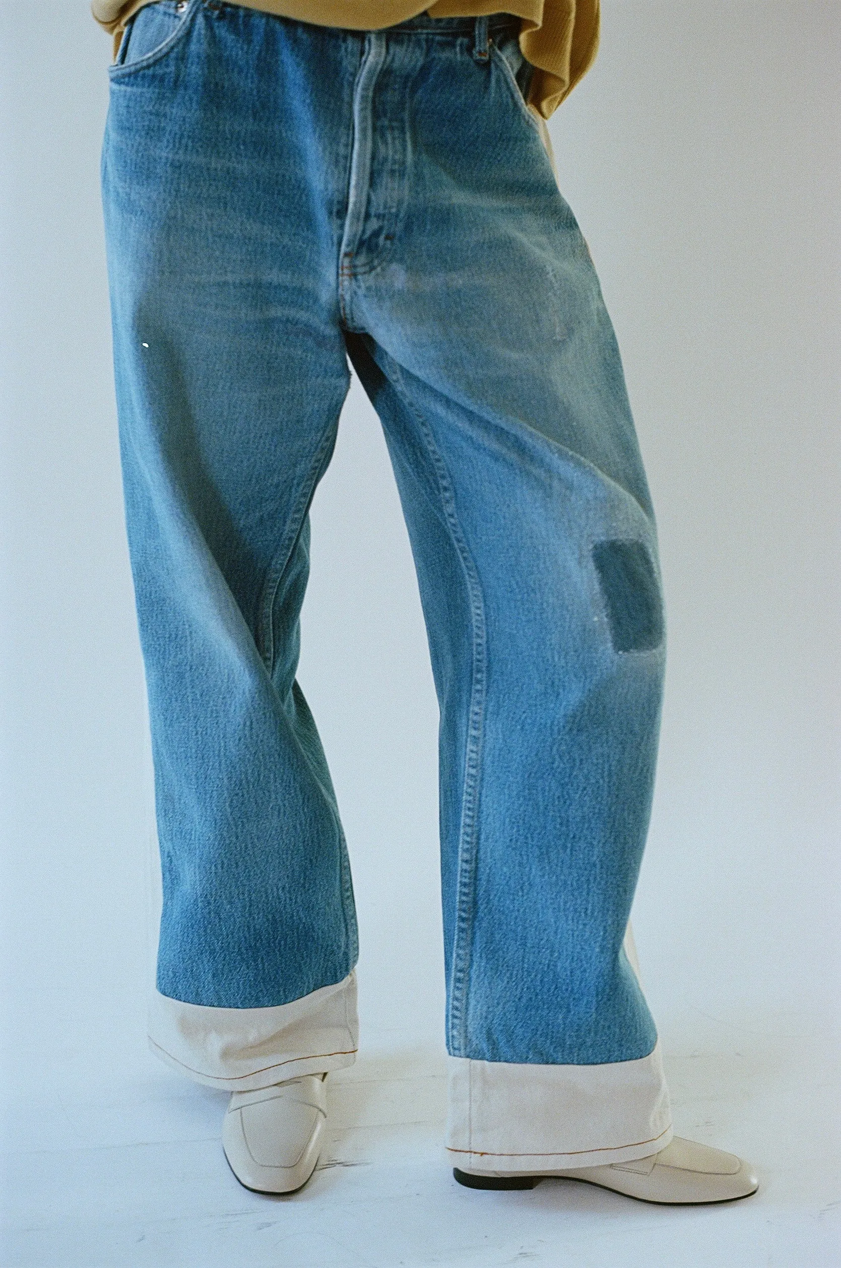 Vintage Reworked Slouch Jean in Indigo and Natural