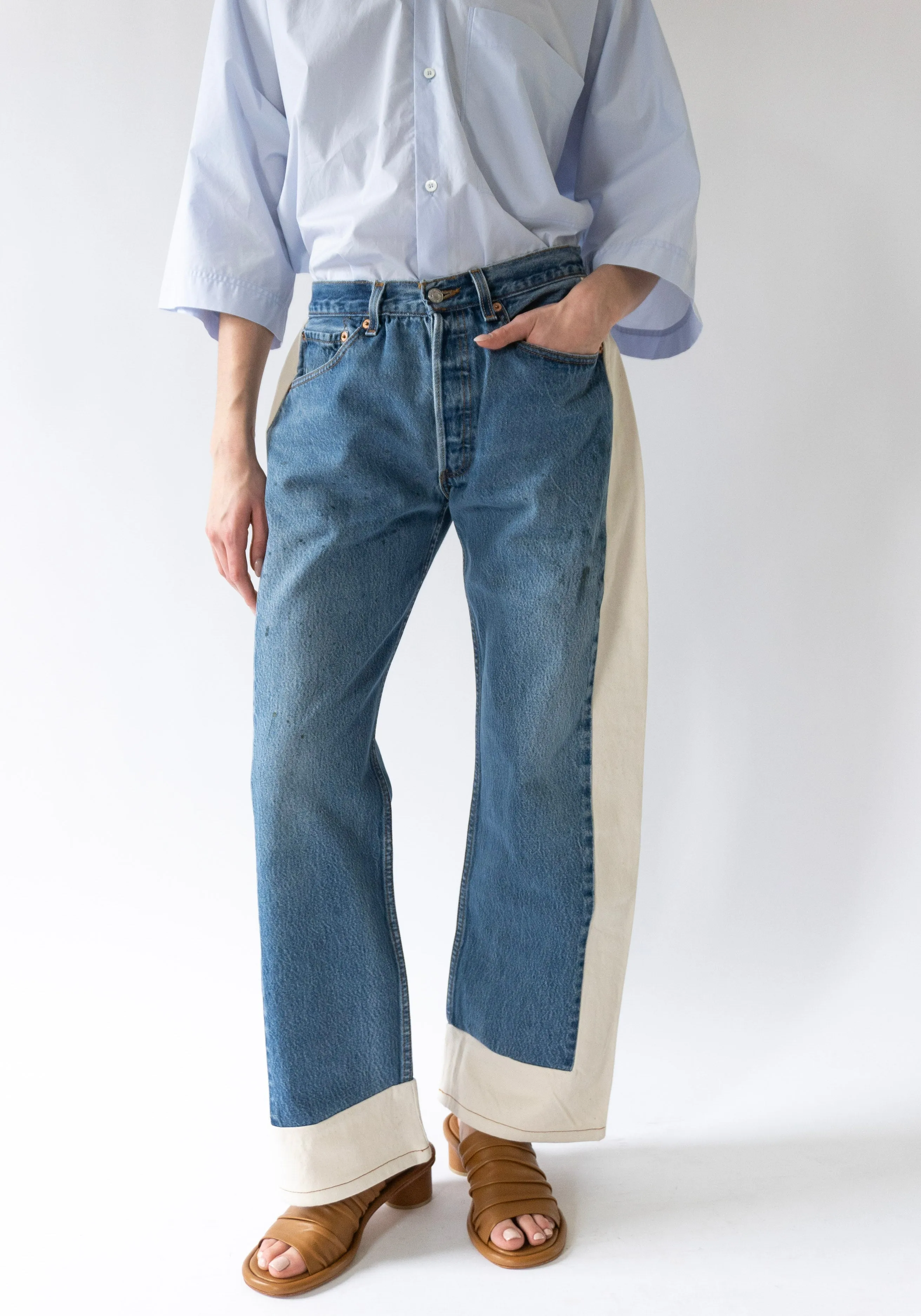 Vintage Reworked Slouch Jean in Indigo and Natural