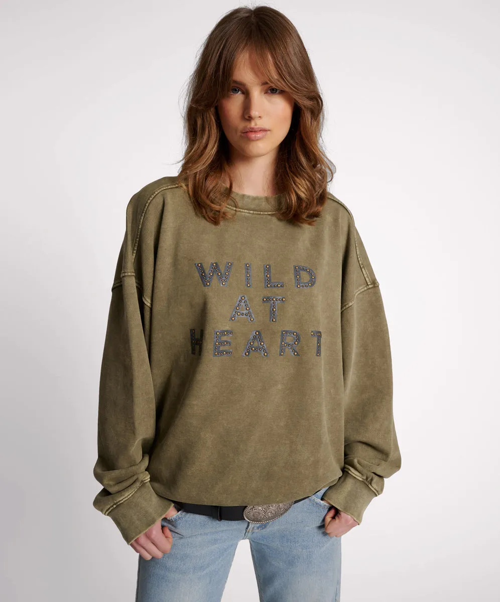 WILD AT HEART STUDDED RETRO SWEATER